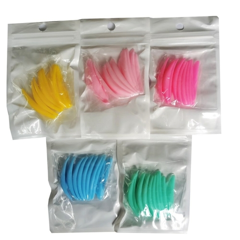 MOLDE DE SILICONE P/ LASH LIFTING COLORIDOS C/ 5PARES HELLO MINI