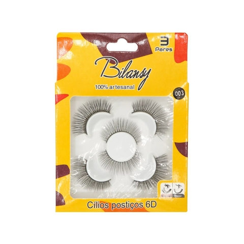 CILIOS POSTIÇOS 6D COM 3 PARES BILANCY