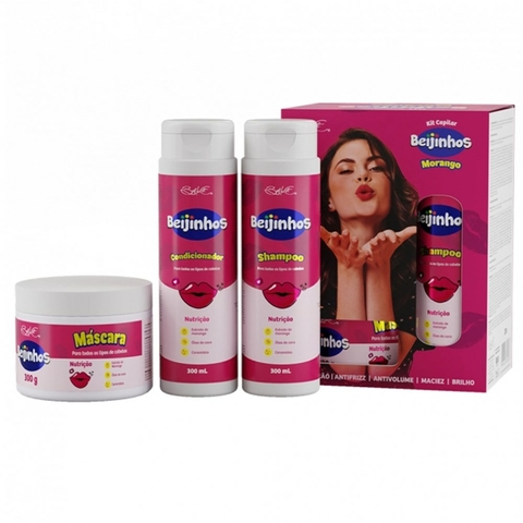 KIT 3 ITENS BEIJINHOS MORANGO BELKIT