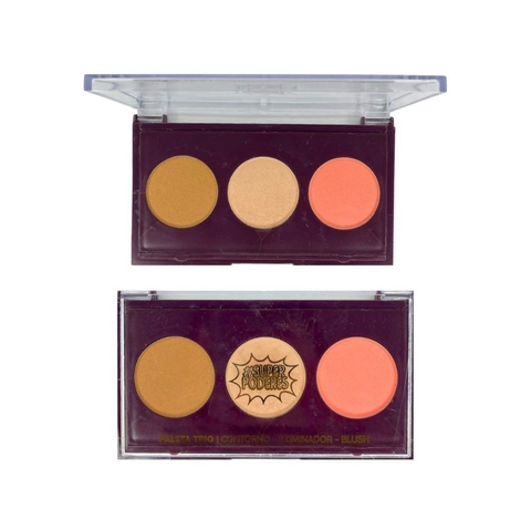 PALETA TRIO CONTORNO ILUMINADOR E BLUSH CLASSIC SUPER PODERES