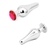 Dilatador anal S metalico con joya roja
