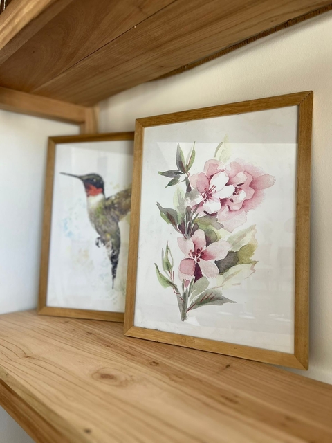 cuadro dúo colibrí