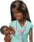 Muñeca y juego de bebé, tema de médico con muñeca morena, 2 muñecas de bebé, muebles y accesorios - PEKE