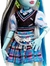 Monster High Muñeca Frankie Stein Fashion con pelo rayado azul y negro, aspecto distintivo, accesorios y mascota - PEKE