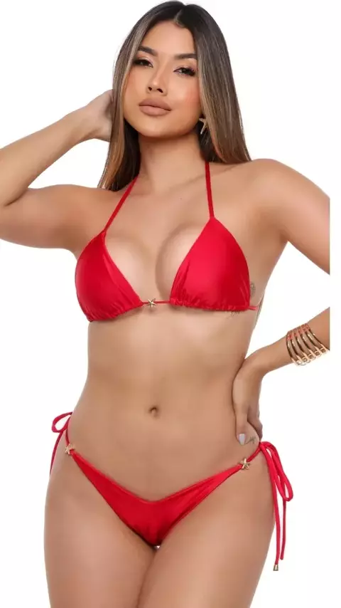 Cortininha Estrela Calcinha Lacinho Vermelho - comprar online