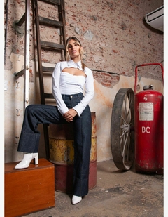jeans wide leg azul - comprar online