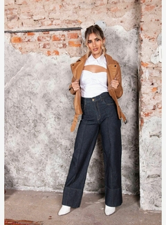 jeans wide leg azul