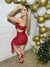 Vestido Feminino Curto Vermelho Paetê Brilhoso Natal na internet
