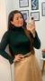 Blusa tricô gola alta