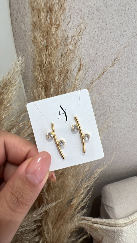 Brinco fio com duo de pontos de luz