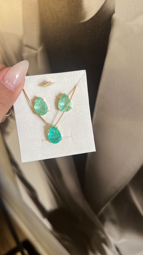 Conjunto esmeralda pedra fusion