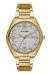 RELOGIO MASCULINO MONDAINE DOURADO CAIXA REDONDA GRANDE NUMERAÇAO INCOMPLETA FUNDO BRANCO E DATA