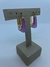 BRINCO ARGOLA CLICK ORGANICO RETANGULAR COM PEDRA DE RESINA COR ROXO TOPAZIO