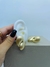 BRINCO DUAS GOTAS ACABAMENTO ACETINADO DOURADO - comprar online