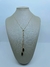 COLAR GRAVATINHA PINGENTE NAVETE ZIRCONIA ONIX 40CM - comprar online