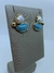 BRINCO BOHO VINTAGE DESIGNER CLÁSSICO PEROLA ESTILO BARROCA E PEDRA RESINA MARMORIZADA AZUL