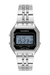 RELOGIO MONDAINE PRATA CAIXA RETANGULAR FUNDO PRETO DIGITAL WATER RESET ALARM CHRONO