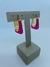 BRINCO ARGOLA CLICK ORGANICO RETANGULAR COM PEDRA DE RESINA COR ROSA PINK - comprar online