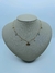 COLAR CHOCKER ELO PORTUGUES PEQUENO PINGENTE OLHO GREGO E PONTINHOS DE LUZ