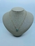 COLAR CHOCKER ELOS CORAÇÕES PEQUENOS VAZADOS PINGENTE CENTRAL CORAÇÃO AZUL TOPAZIO ZIRCÕNIA