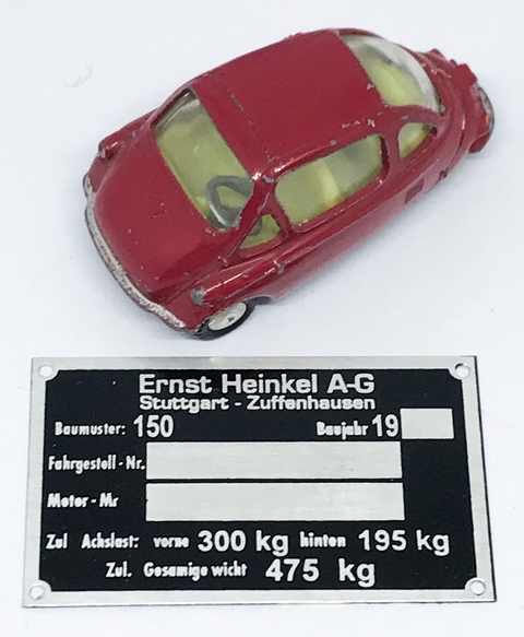 HEINKEL - Chapa identificatoria ERNST HEINKEL