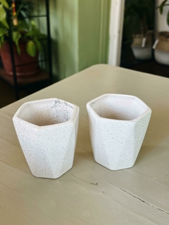 Vaso contenedor - Blanco Jaspeado
