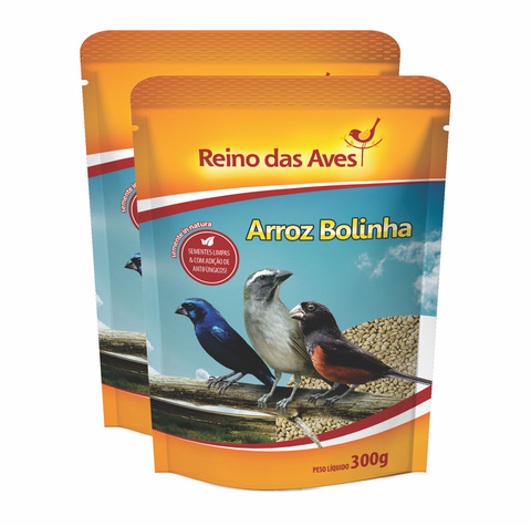 Kit 2un Arroz Bolinha 300g - Reino Das Aves