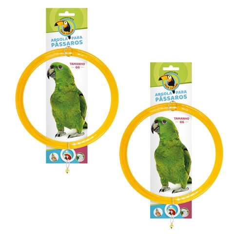 Kit 2un Balanço Argola para Papagaio Colorida Grande - Toco Tucano