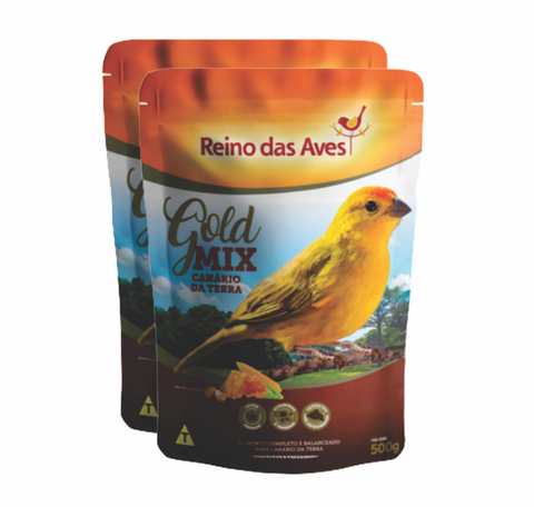 Kit 2un Canario Da Terra Gold Mix 500g - Reino Das Aves