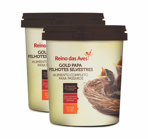Kit 2un Gold Papa Filhotes Silvestres 200g - Reino Das Aves