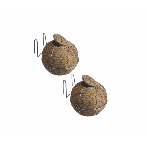Kit 2un Ninho Bola p/Coleiro Canario Juta c/Sup. De Arrame