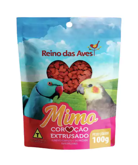Mimo Coração Extrusado 100g - Reino Das Aves