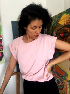 Remera Strass Rosa