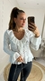 BLUSA GENNY TRICOT BABADO DECOTE V MANGA LONGA - Patch Fashion