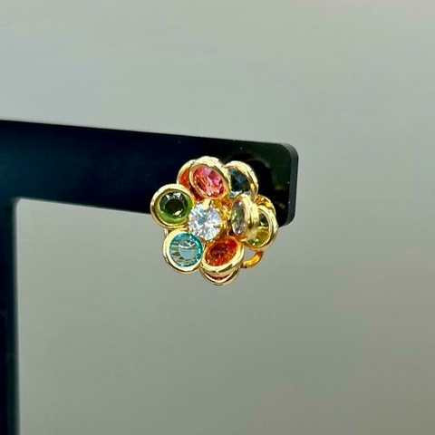 Brinco Flor Folheado a Ouro 18K