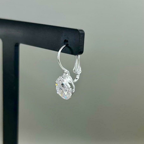 Brinco Gota Zircônia Folheado Ródio