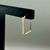 Brinco Retângulo com Strass Folheado a Ouro 18K