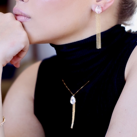 Conjunto Chaton com Franja Semijóia