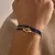 Pulseira de Couro e Corrente Cubana em Ouro 14K