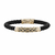 Pulseira Masculina de Couro Trançado Streamline em Prata - comprar online