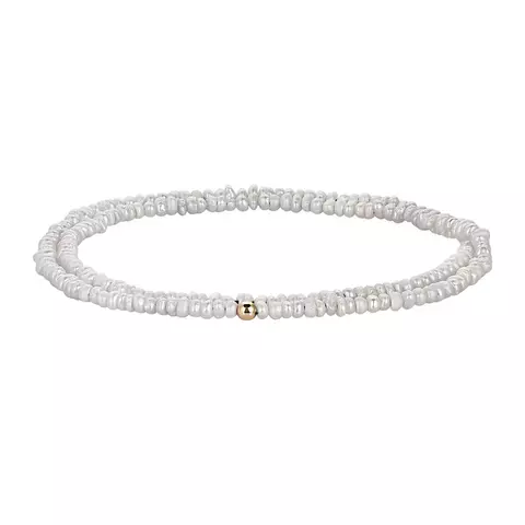 Pulseira de Contas Dupla de Pérolas Minimalista