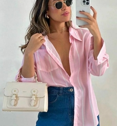 Camisa Brisa - Rosa + Branco - comprar online