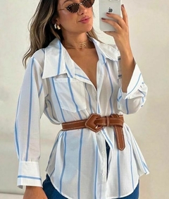 Camisa Brisa - Branco + Azul - comprar online