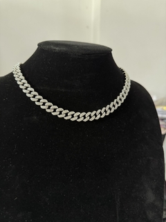 00002 1 Collar cubana plateado 1cm 60cm - comprar online