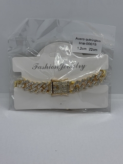 00075 Pulsera cubana dorada 1.2cm 22cm
