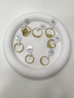 458 B Anillos por caja acero dorado - Shes Accesorios