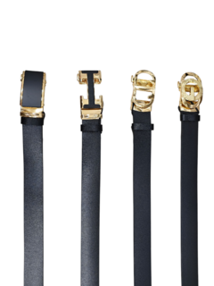 6015 Cinturon negro con dorado - comprar online