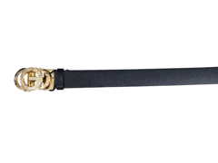 6015 Cinturon negro con dorado - tienda online