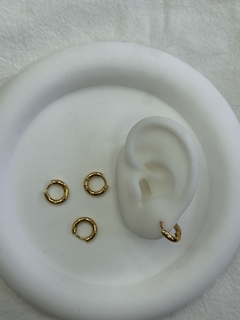 620B Argollitas de acero dorado x12 - comprar online
