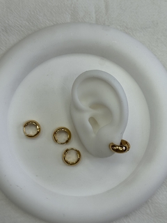 416B1 Argollitas de acero dorado x12 - - comprar online